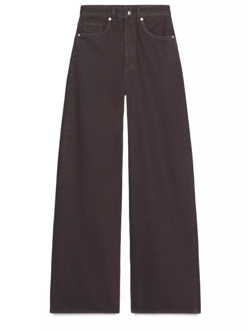 Zara High-Rise Wide Leg Jeans in Dark Brown
